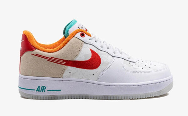 Nike Air Force 1 Low  PRM just Do It White Red Teal - Sneakers Outlet Co