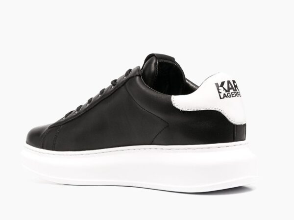 Karl Lagerfeld - Black leather low-top logo trainer