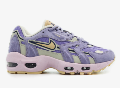 Nike Air Max 96 Created in 1996 at the hands of famed designer Sergio Lozano, this sporty silhouette is back in its original form. Originally designed for sport over style—with Air Max cushioning in the heel and forefoot, these Air Max 96 II sneakers arrive with a speedy mesh upper enhanced by leather overlays finished with Purple Dawn, Purple Pulse pastels and a Lemon Drop accent. Celebrate this classic's jubilee while adding another icon to your Air Max rotation.