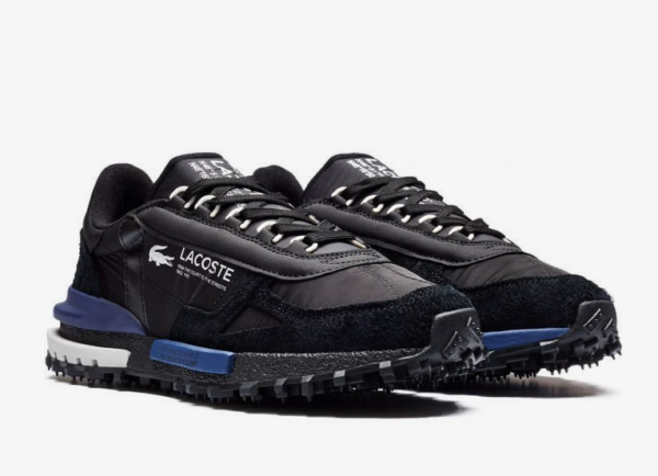 Lacoste Elite Active Nylon and Suede "Black/Blue" Sneakers